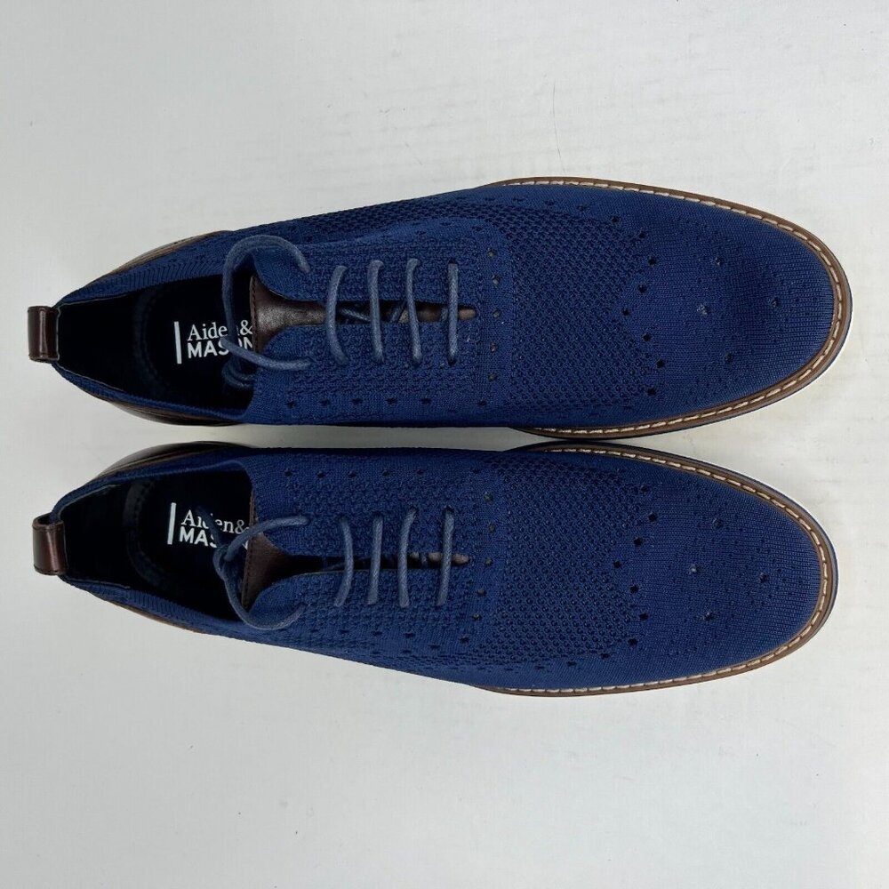 Aiden & Mason Mens AM-Albert3 Blue Oxford Wingtip Mesh Size 10.5M Casual Shoes - Picture 4 of 9